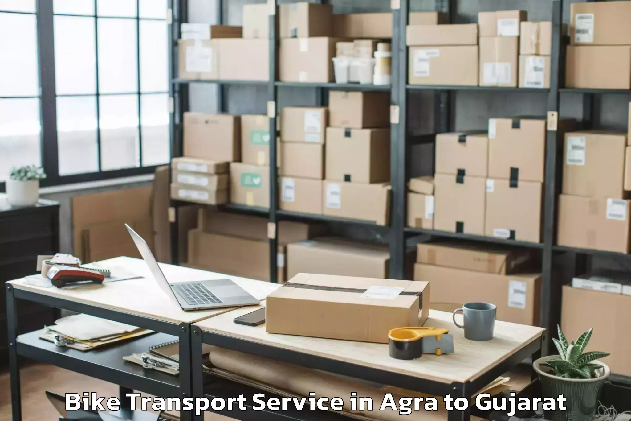 Book Agra to Navrangpura Bike Transport Online